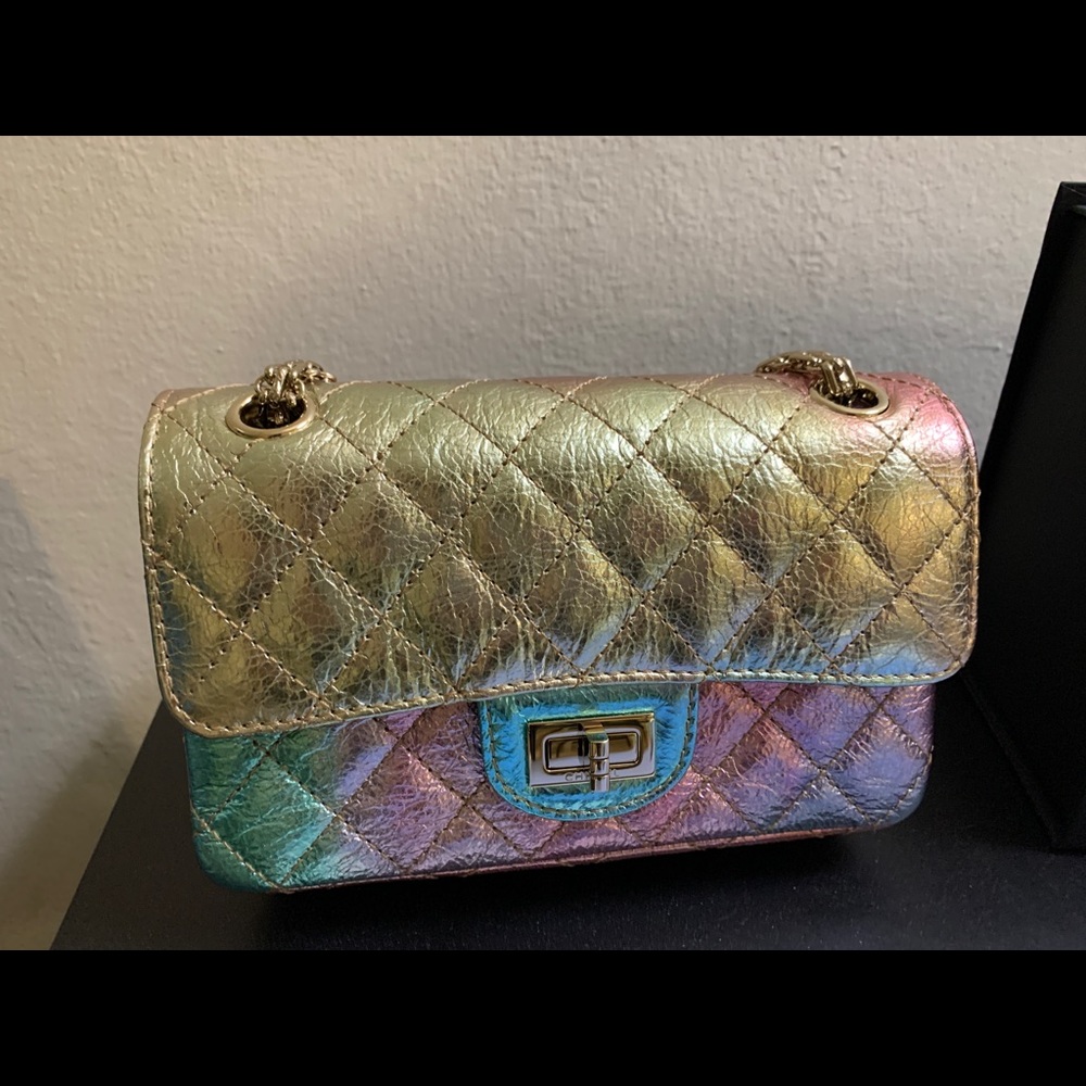 Chanel metallic rainbow mini 2.55 reissue bag